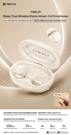 Alternative view of Sleep True Wireless Stereo Music Call Earphones