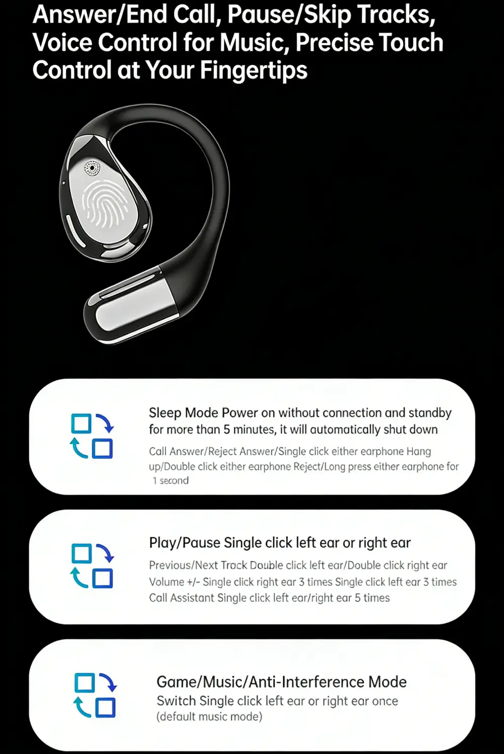 Ear-hook Bluetooth Earphones Comfortable Wearing - Image 5