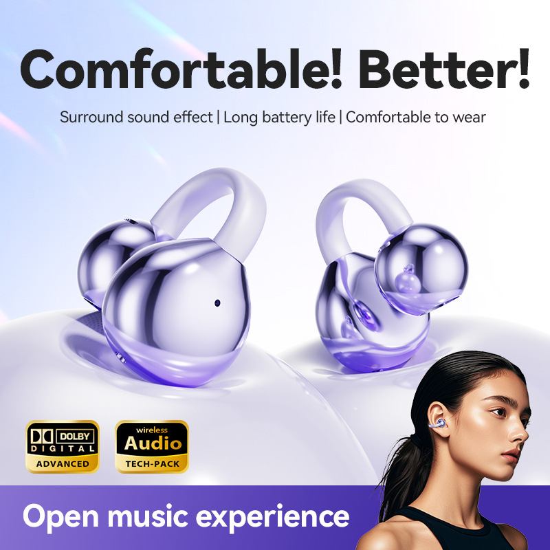 Clip on Earbuds Wireless Bluetooth 5.4 Headphones - Image 2