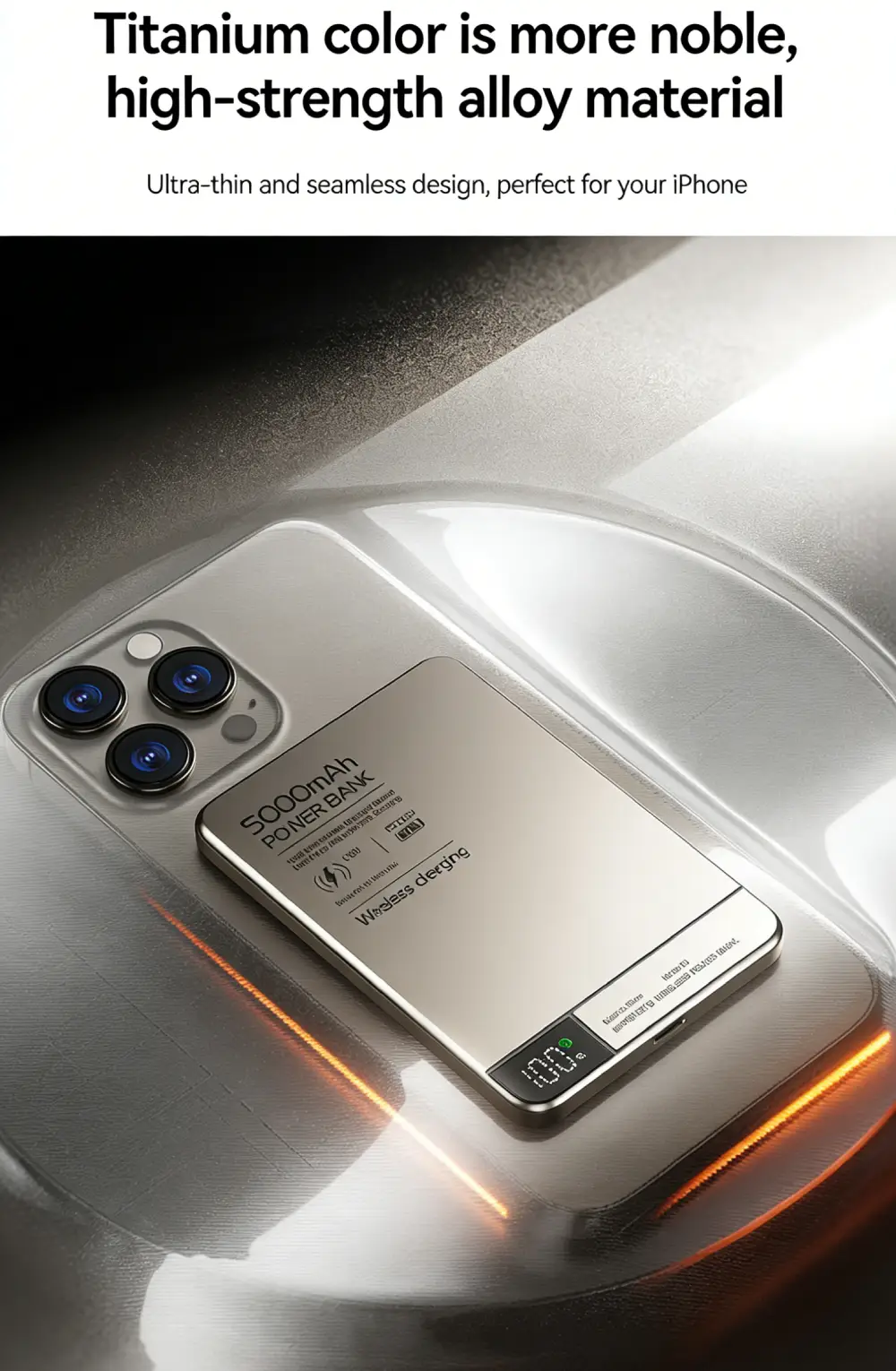 Ultra-Thin Magnetic Wireless Power Bank | 5000mAh | 15W MagSafe & 20W PD Fast Charging - Image 4