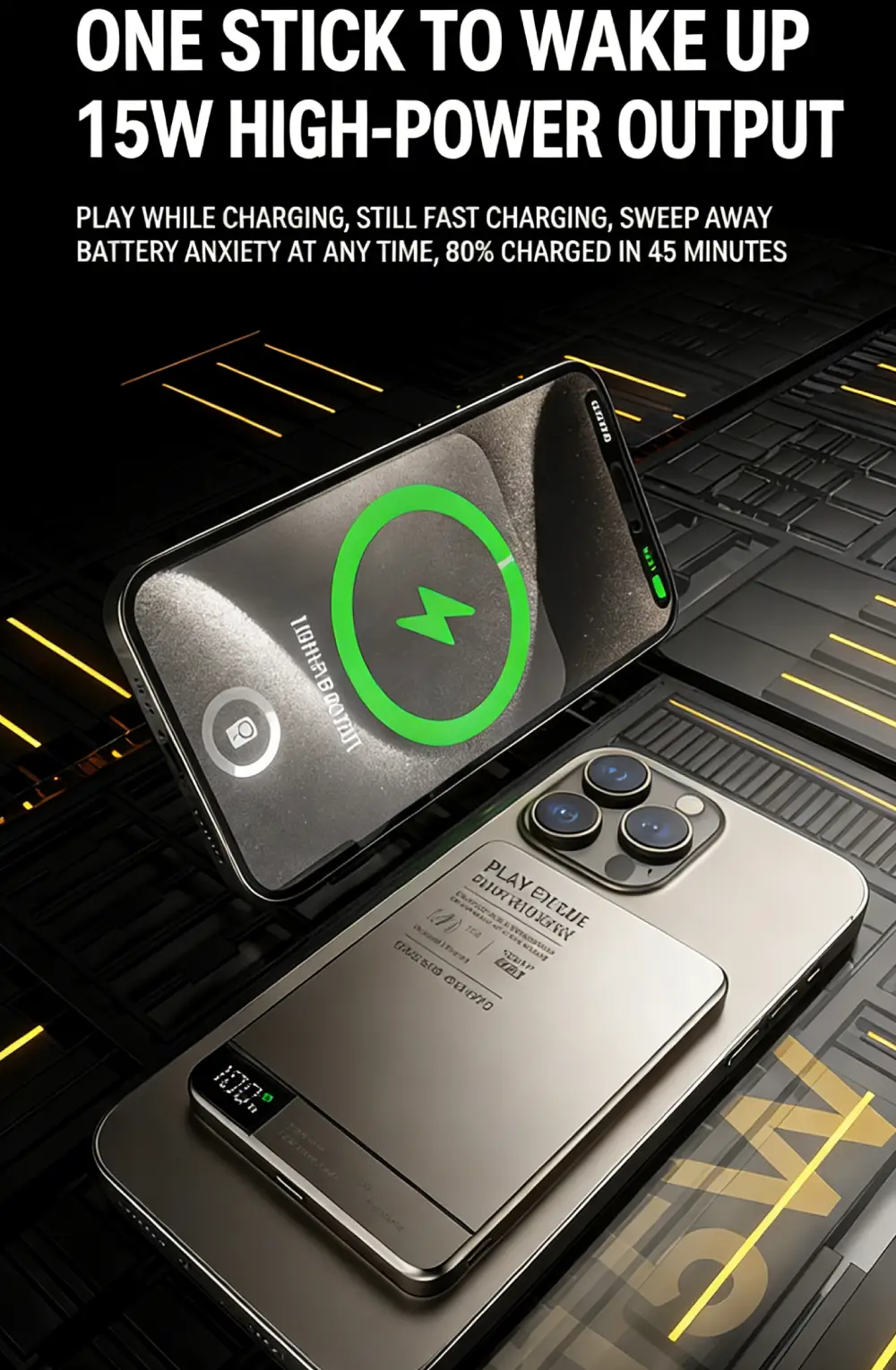 Ultra-Thin Magnetic Wireless Power Bank | 5000mAh | 15W MagSafe & 20W PD Fast Charging - Image 3