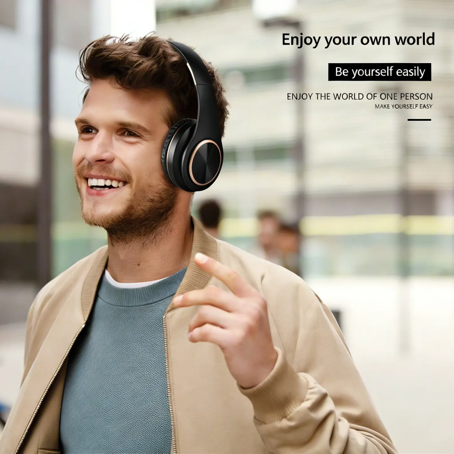 Long Battery Life ANC Noise Cancelling Foldable Soft Over-Ear Bluetooth Headphones - Image 5