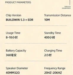 Alternative view of Active Noise Cancellation 23dB Over-ear Bluetooth Wireless Foldable Long Battery Life Gaming Headset