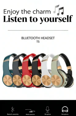 Alternative view of Over-ear Bluetooth Wireless Headphones, Stereo Bass, for Phone Music & Sports Running