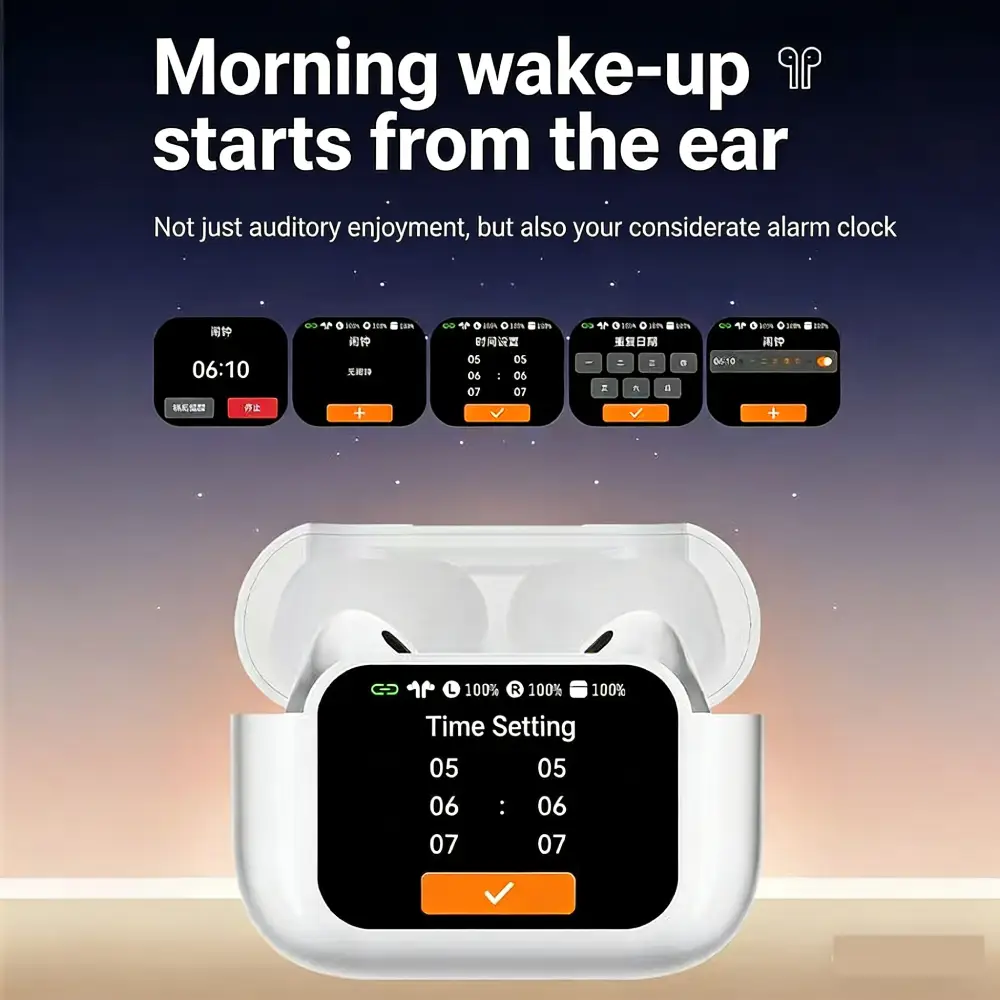 In-ear Bluetooth Earbuds with Full-color Touch Display & Noise Reduction - Image 9