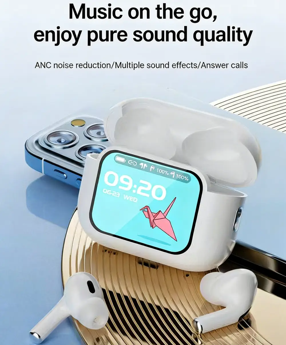 In-ear Bluetooth Earbuds with Full-color Touch Display & Noise Reduction - Image 4